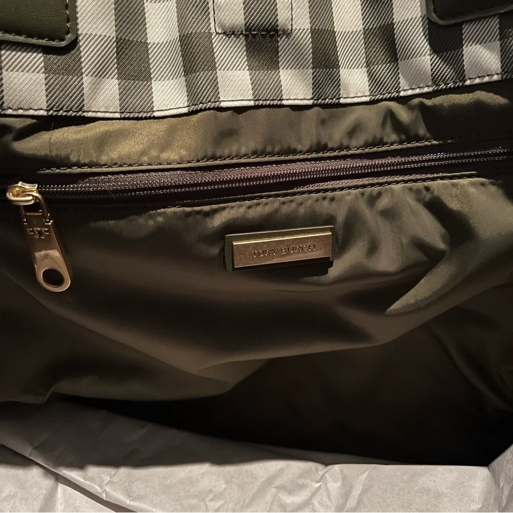 Tory Burch Ella Gingham Tote Bag 🌿🤍 - Picture 12 of 16